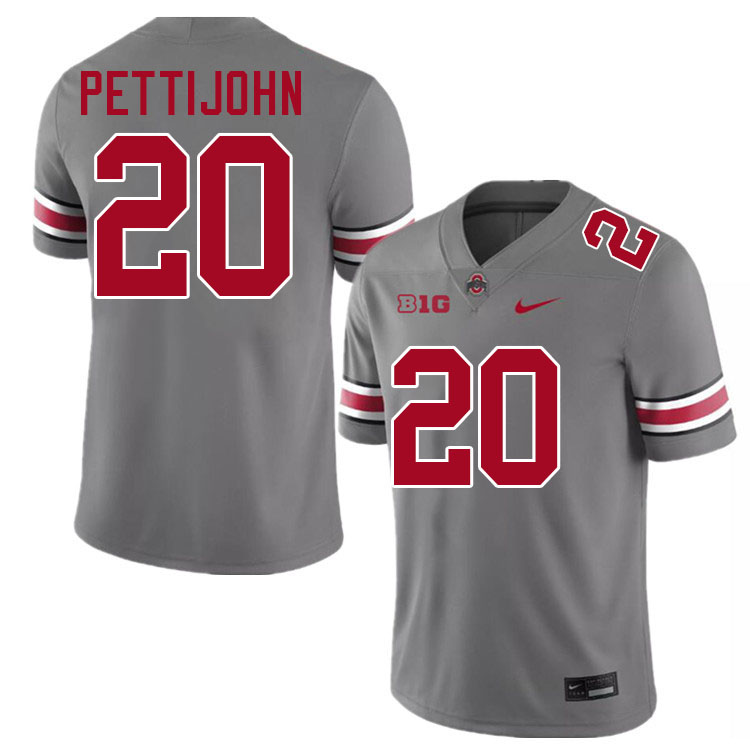 #20 Riley Pettijohn Ohio State Buckeyes Jersey College Football Uniforms-Grey #20 Riley Pettijohn Ohio State Buckeyes Jersey College Football Uniforms-Grey